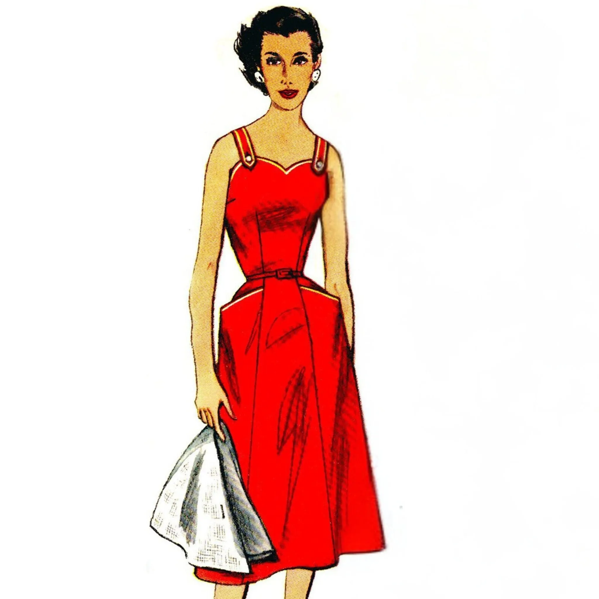 1950s Sewing Pattern, Dress and Detachable Cape - Bust: 40” (101cm)