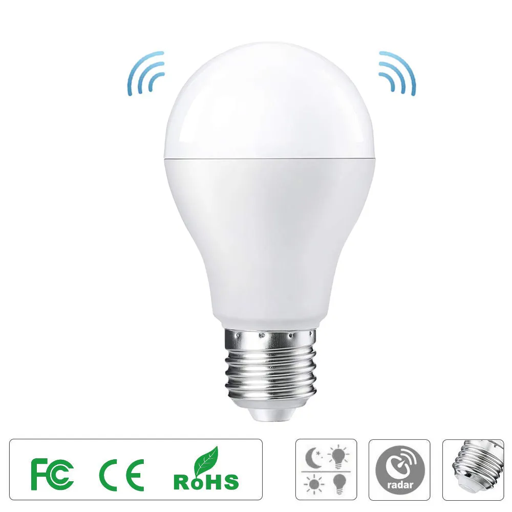 2 Piece/lot E27 LED Light Bulb With Motion Sensor