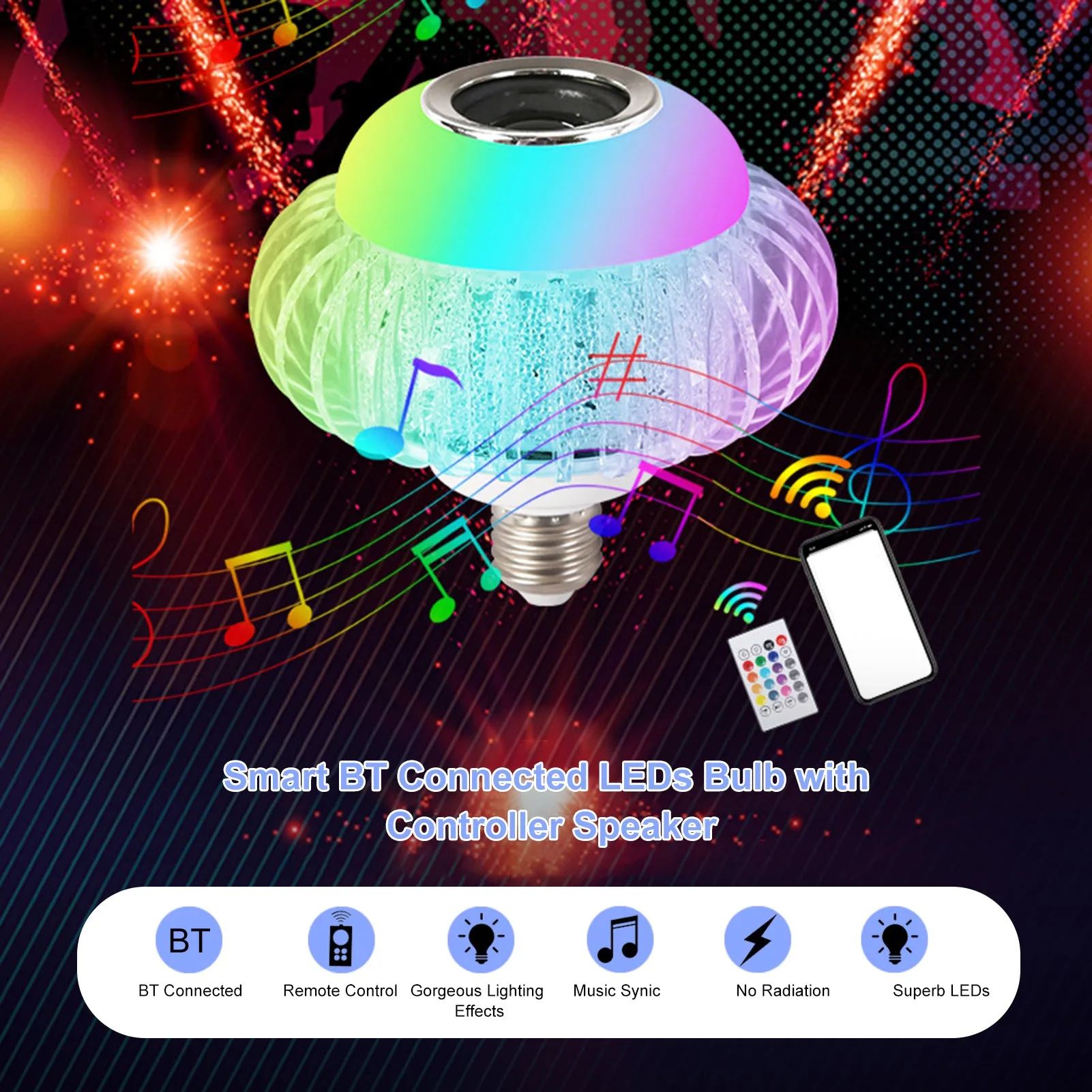 A C85-265V 15W RGB Smart BT Connected LED Lamp