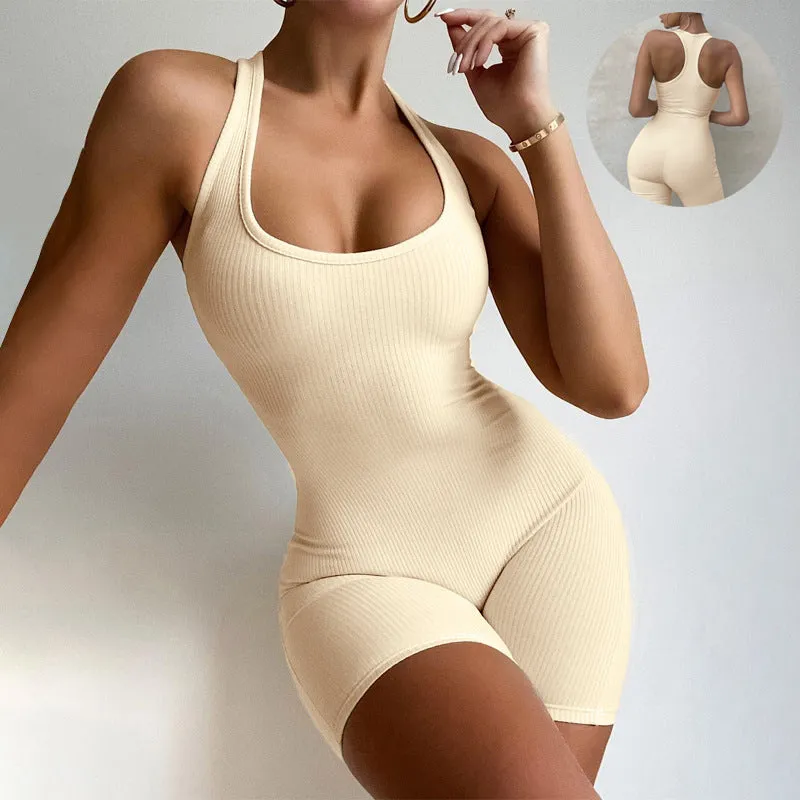 ActiveElegance One-Piece - Sleeveless Backless Jumpsuit