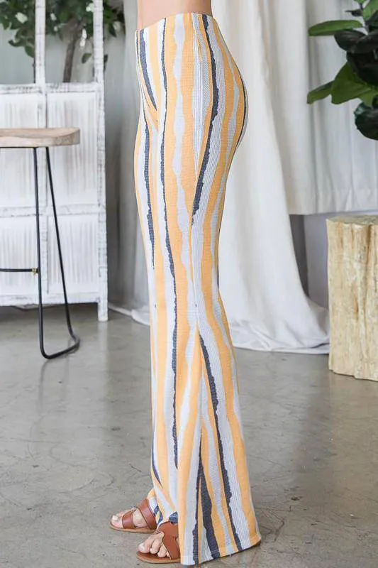 Aeryn High Rise Striped Flares Yellow Multi