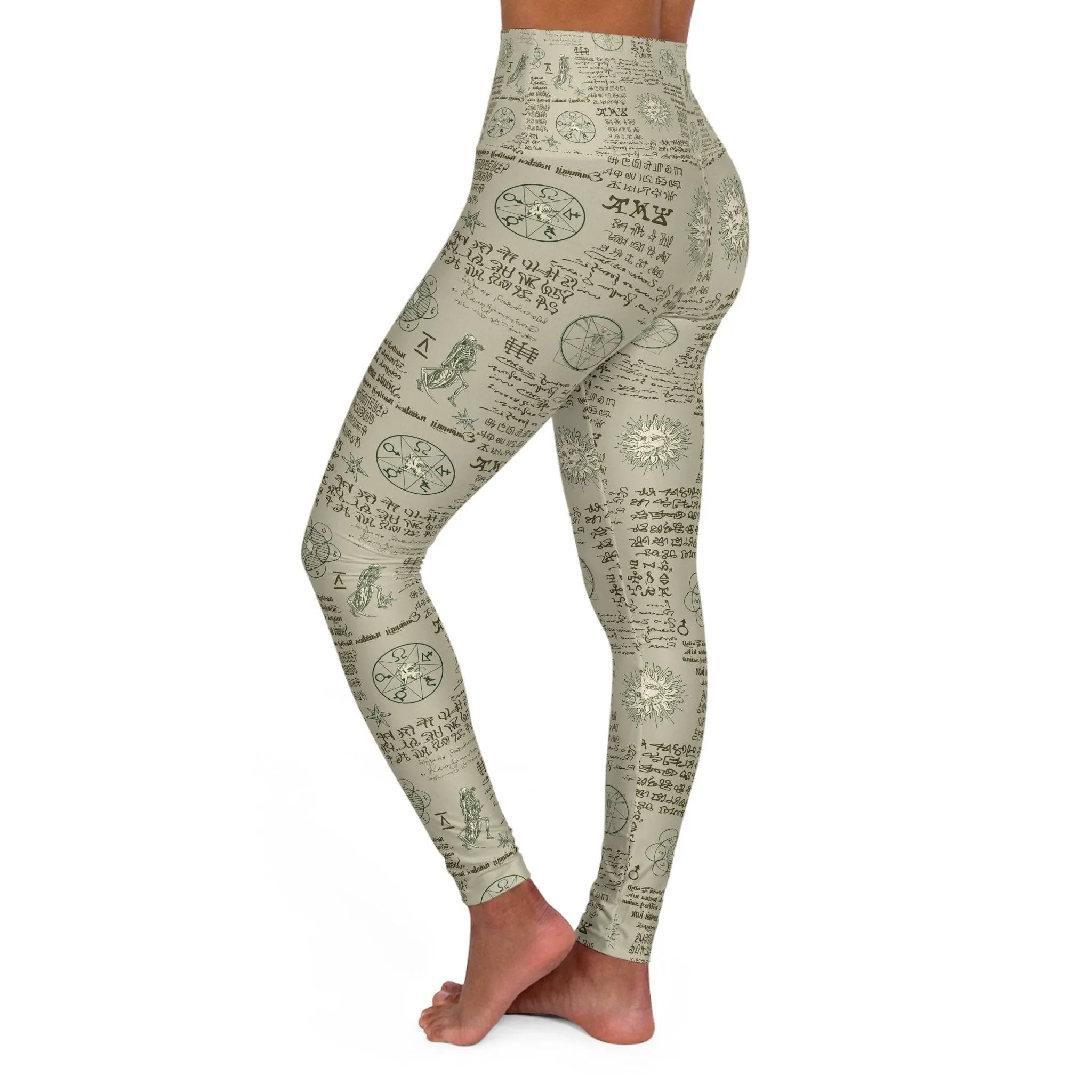 Alchemy Print-High Waisted Yoga Leggings (AOP)