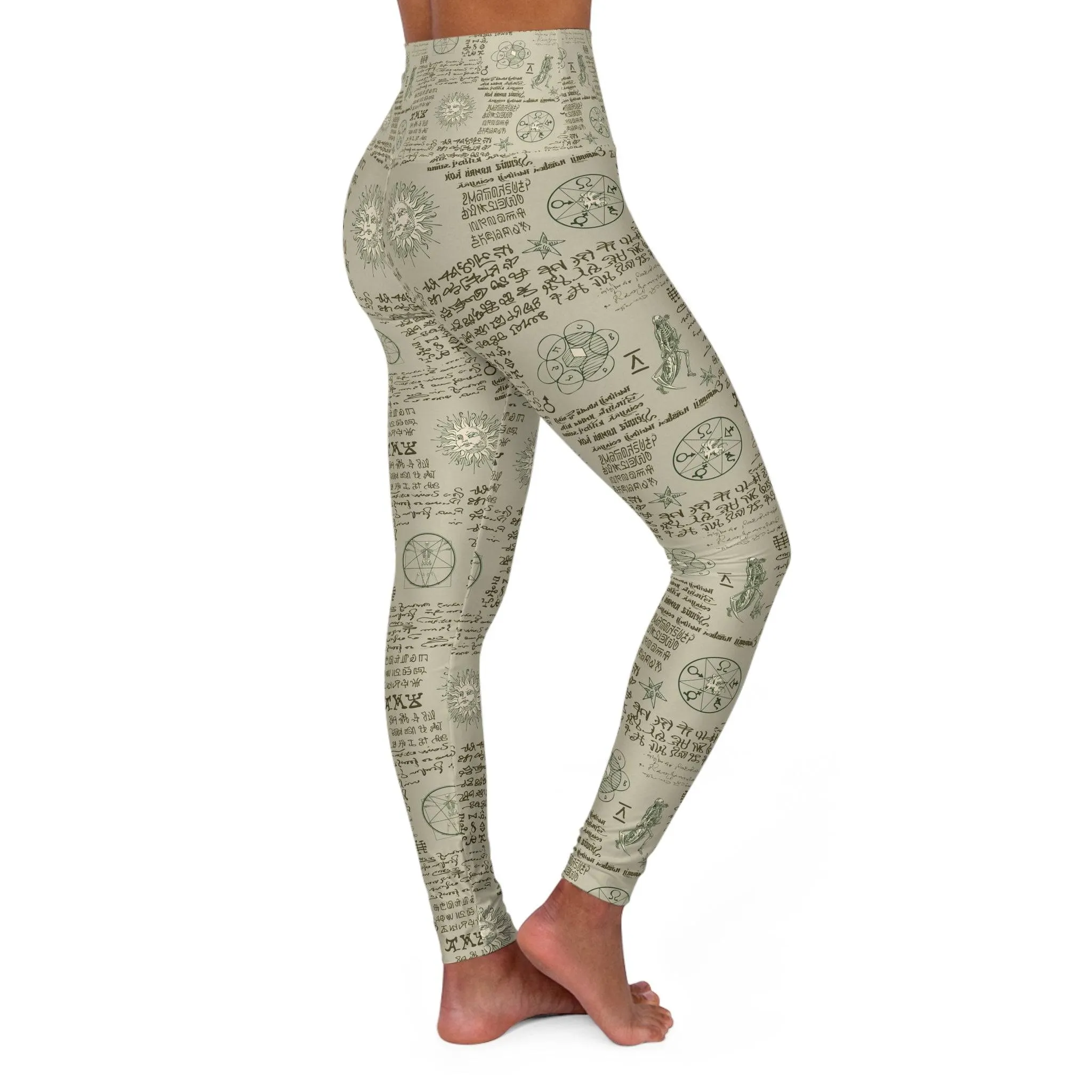 Alchemy Print-High Waisted Yoga Leggings (AOP)
