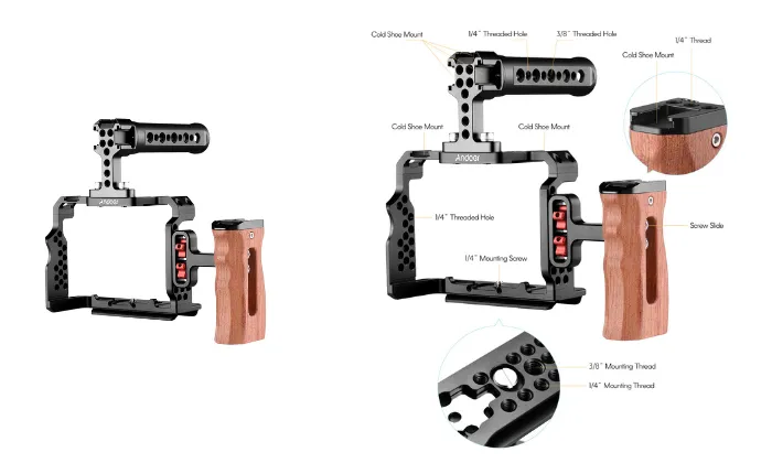 Andoer Aluminum Alloy Camera Cage Kit