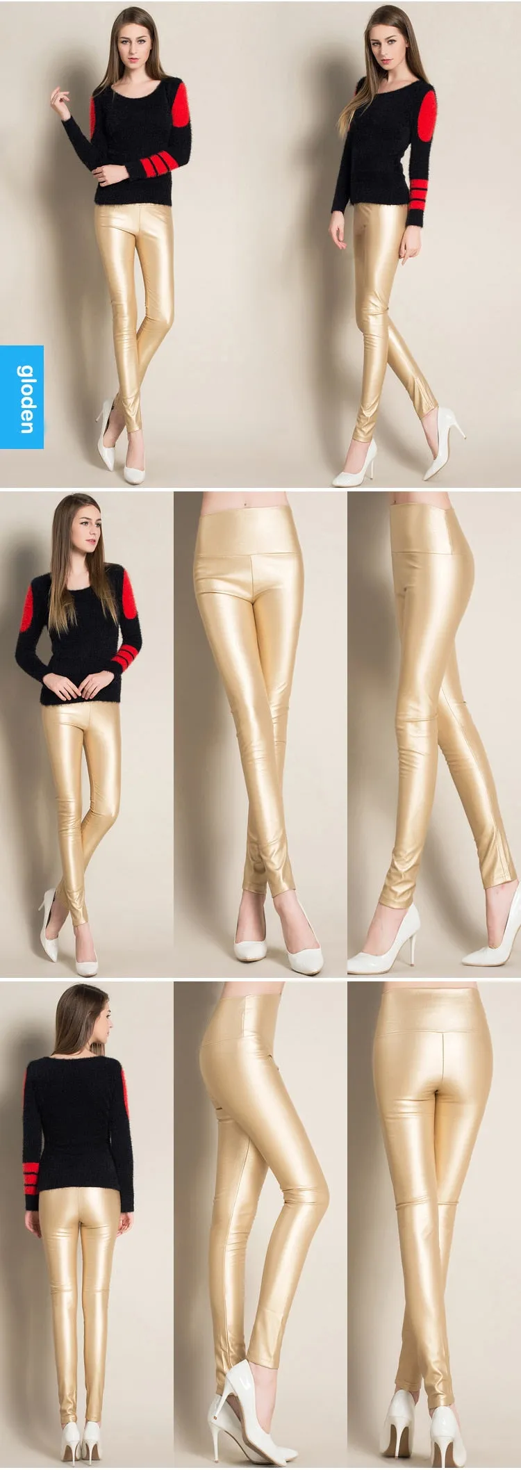 Autumn Winter Women Thin Velvet PU Leather Pants