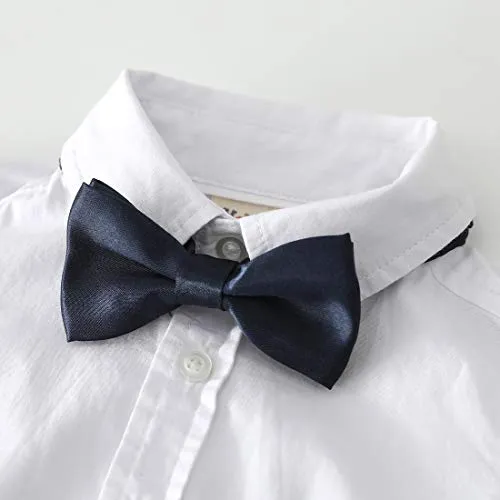 Baby Long Sleeves Woven White Linen Design Bodysuit With Bow