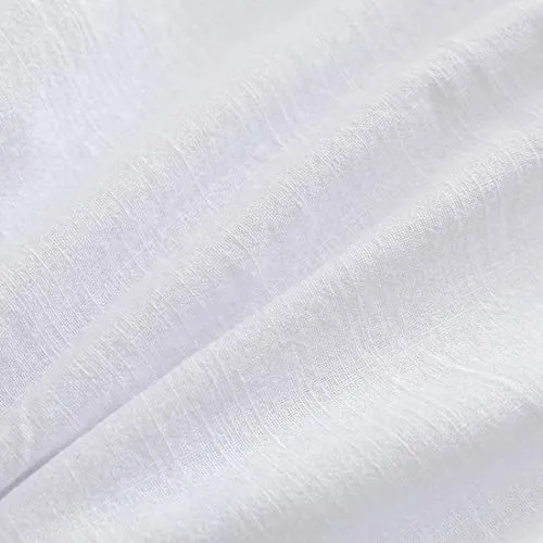 Baby Long Sleeves Woven White Linen Design Bodysuit With Bow
