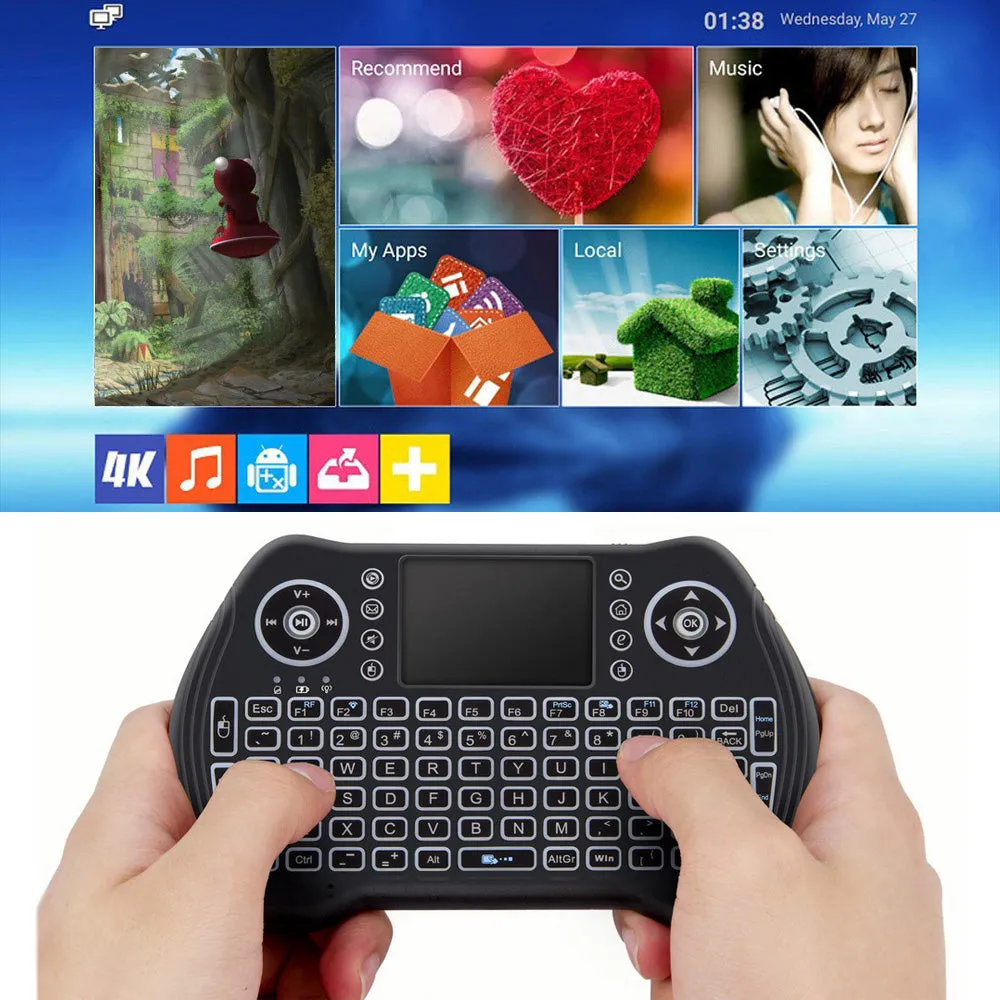 Backlit 2.4GHz Wireless Keyboard Touchpad Mouse