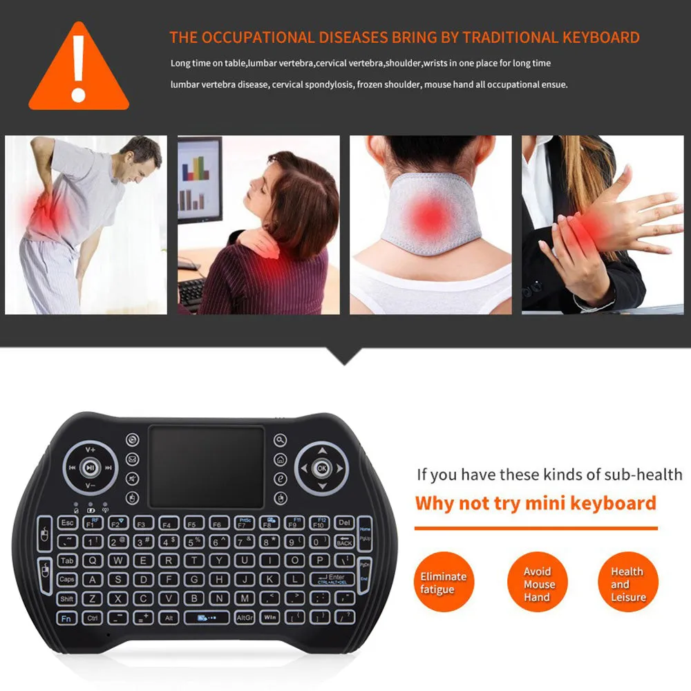 Backlit 2.4GHz Wireless Keyboard Touchpad Mouse