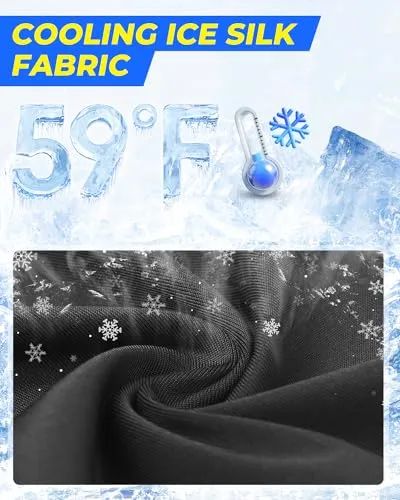 Balaclava Face Mask with Glasses Holes for Men Women Summer Cooling Shiesty Mask Sun UV Protection for Motorcycle Ski Work Black