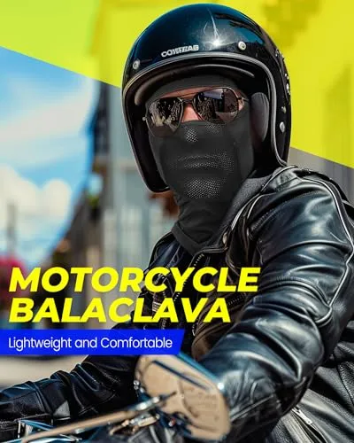 Balaclava Face Mask with Glasses Holes for Men Women Summer Cooling Shiesty Mask Sun UV Protection for Motorcycle Ski Work Black