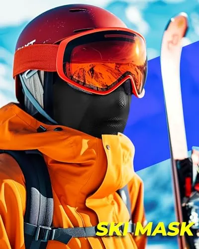 Balaclava Face Mask with Glasses Holes for Men Women Summer Cooling Shiesty Mask Sun UV Protection for Motorcycle Ski Work Black