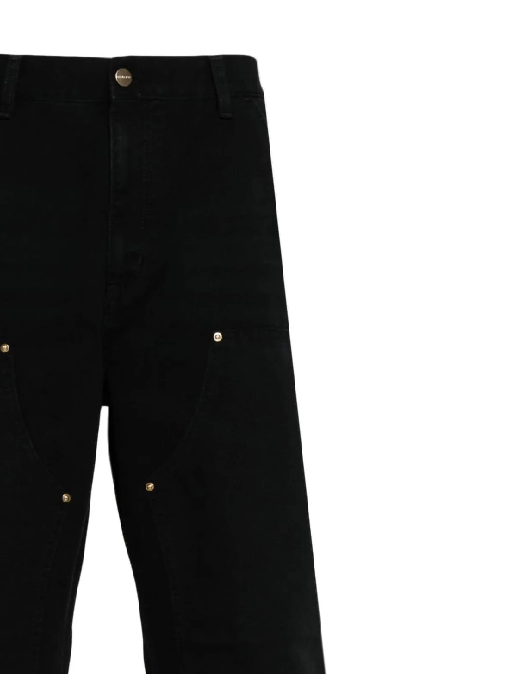 Black Aged Canvas Trousers