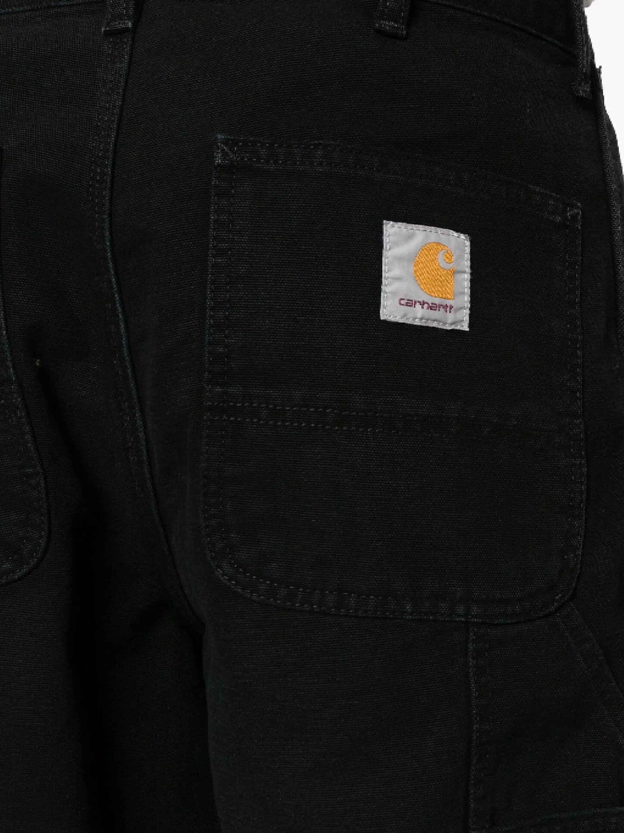 Black Aged Canvas Trousers