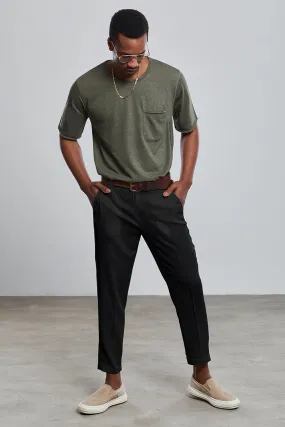 Black Carrot Fit Chino % 100 Linen Pant