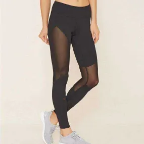Black Mesh Splice Push Up Leggings