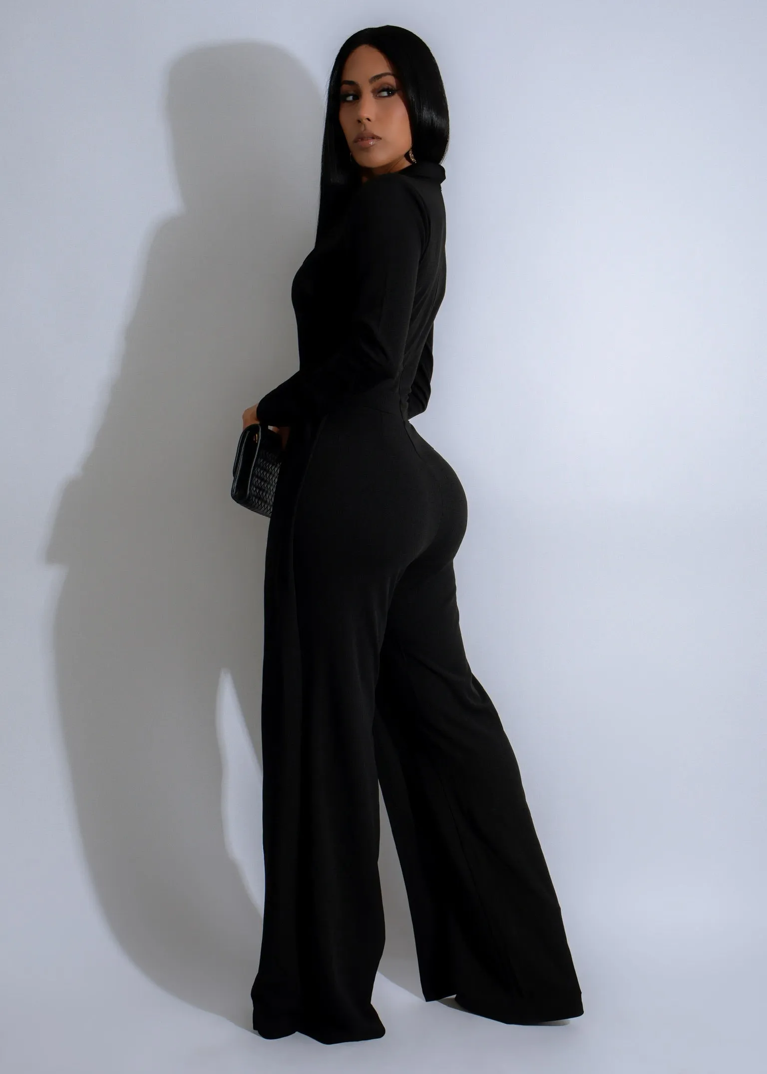 Black Tie Glam Jumpsuit Black
