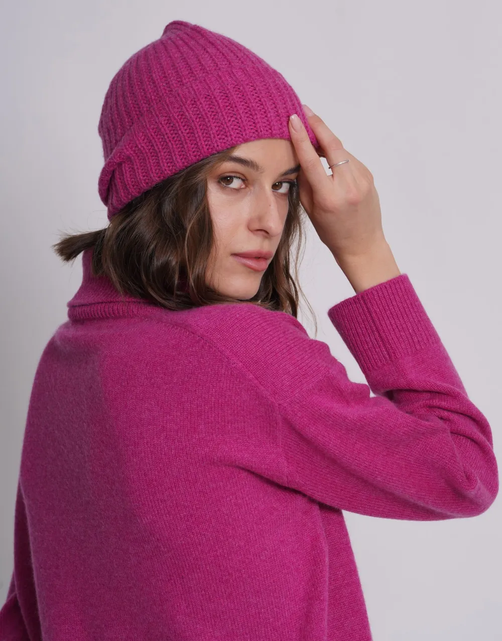 Bomber Beanie in Berry