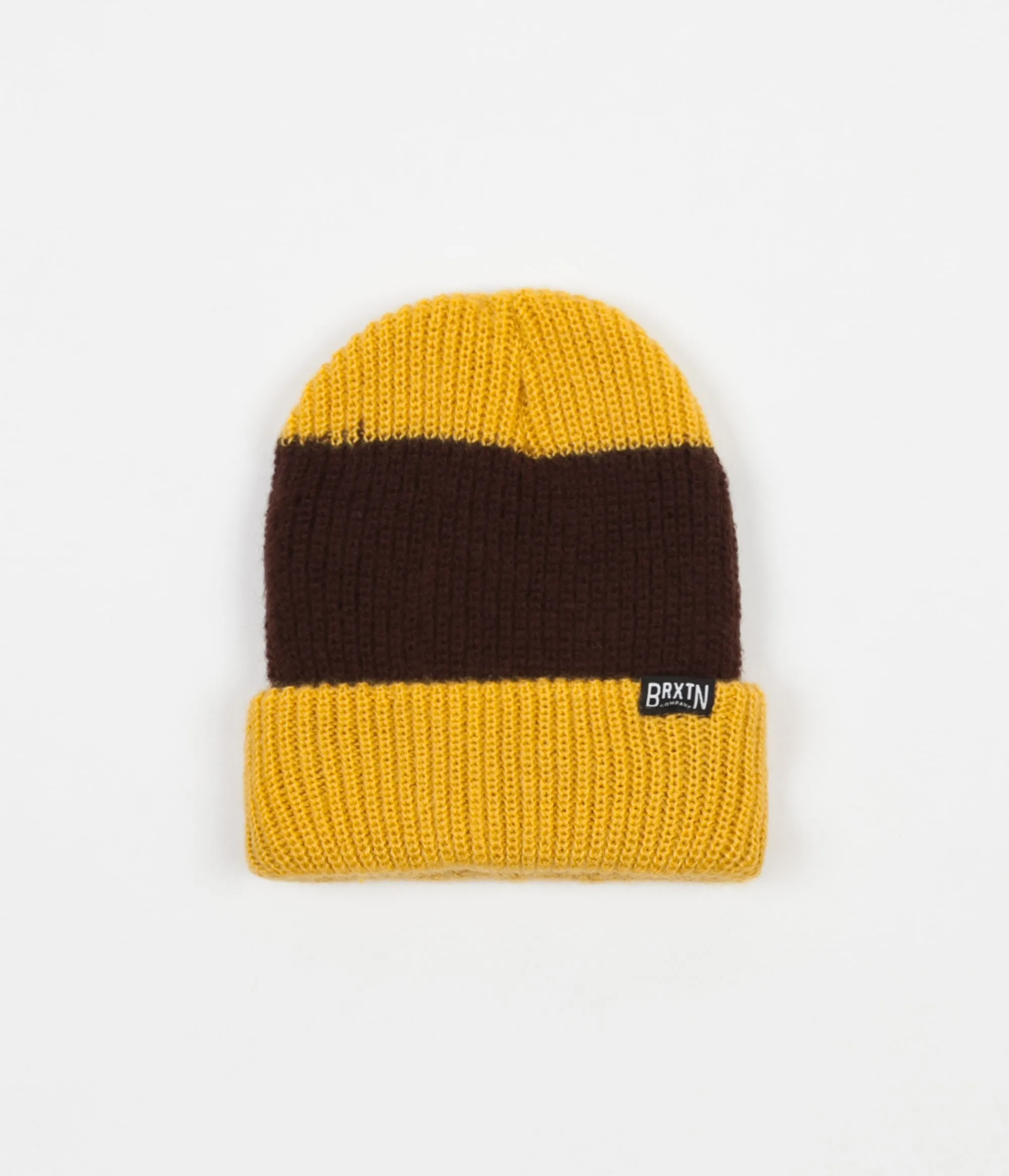 Brixton Langley Stripe Beanie - Mustard / Brown