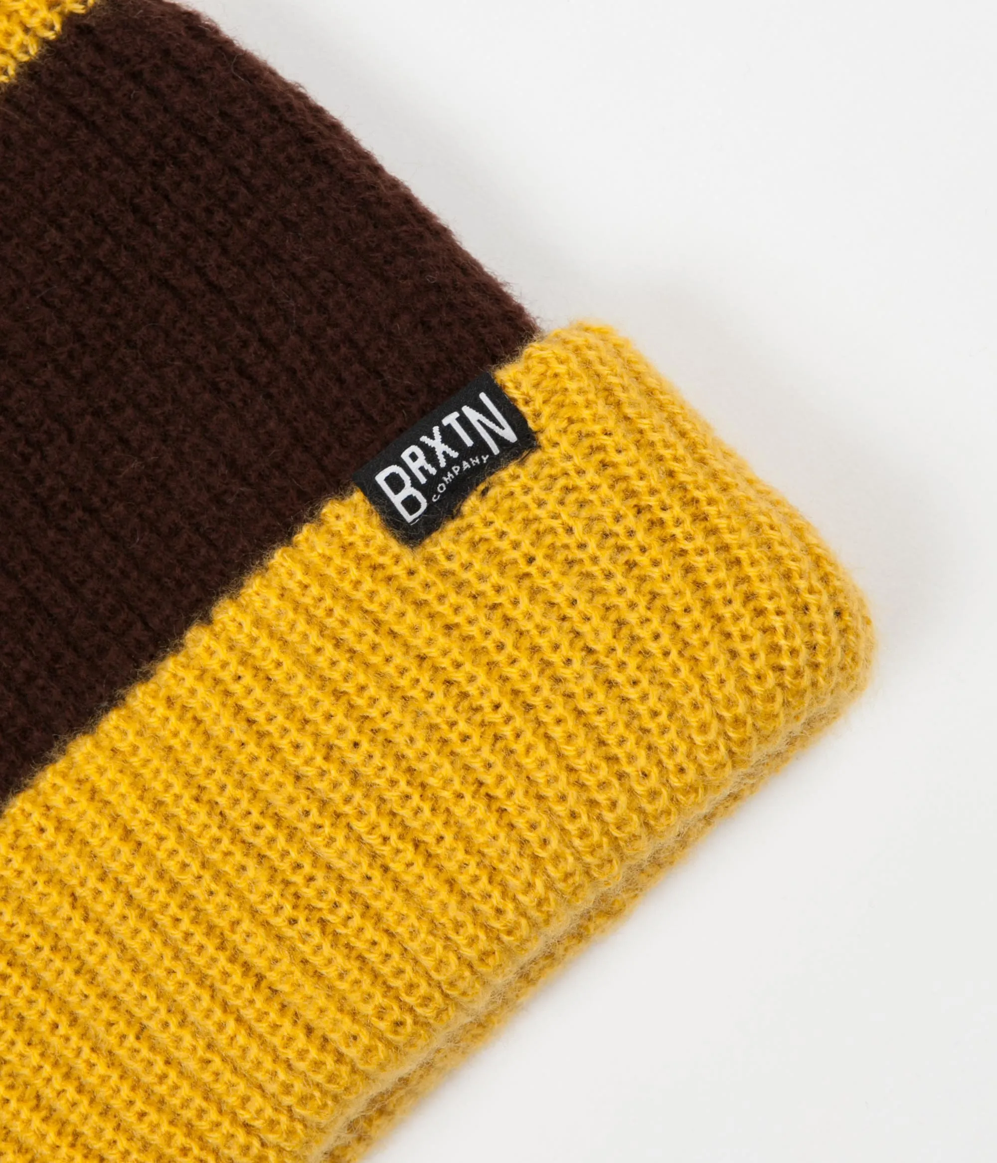 Brixton Langley Stripe Beanie - Mustard / Brown