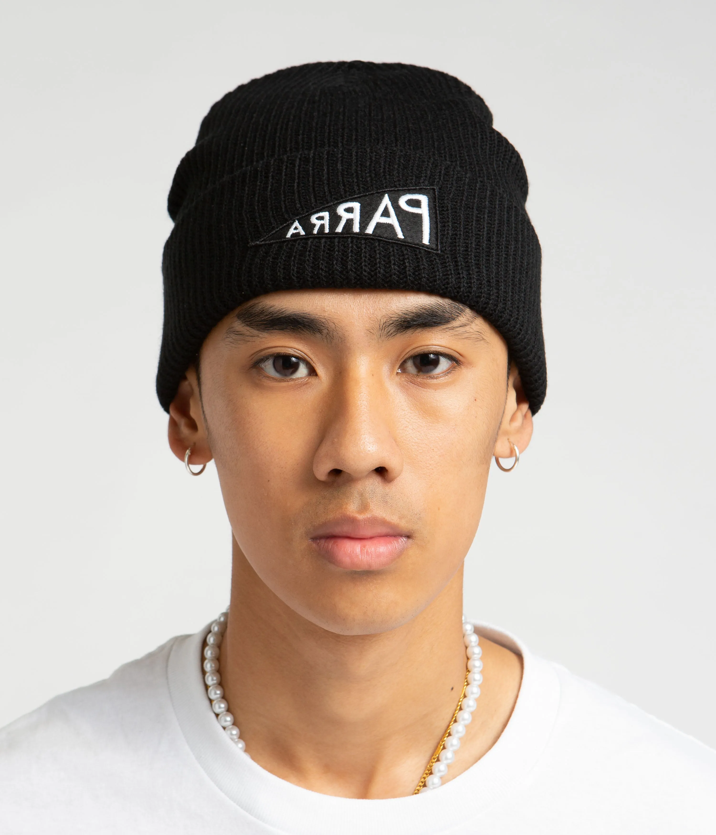 by Parra Mirrored Flag Logo Beanie - Black