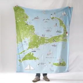 Cape Cod and the Islands Illustrated Map Blanket