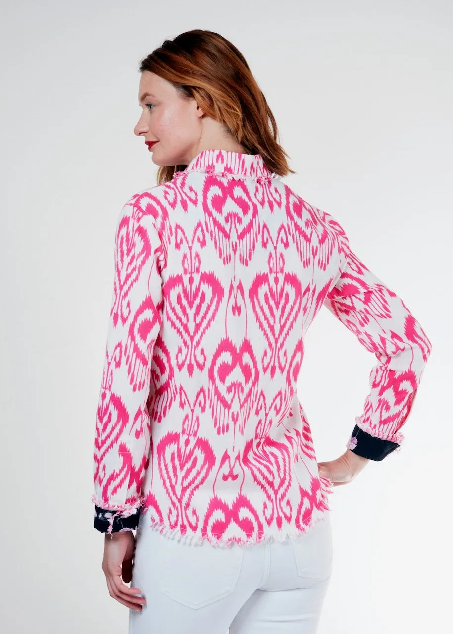 Cape Cod Tunic Pink White Ikat