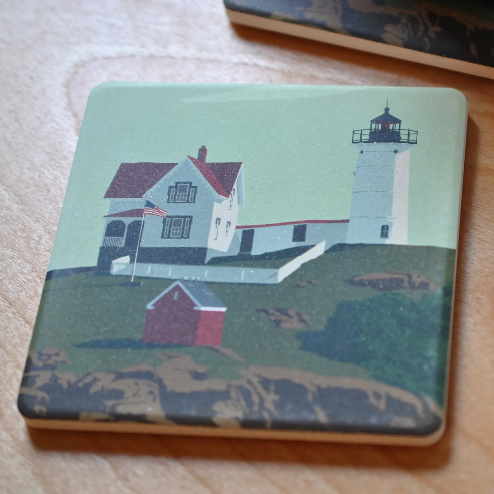 Cape Neddick Nubble Light Art Drink Coaster - Maine
