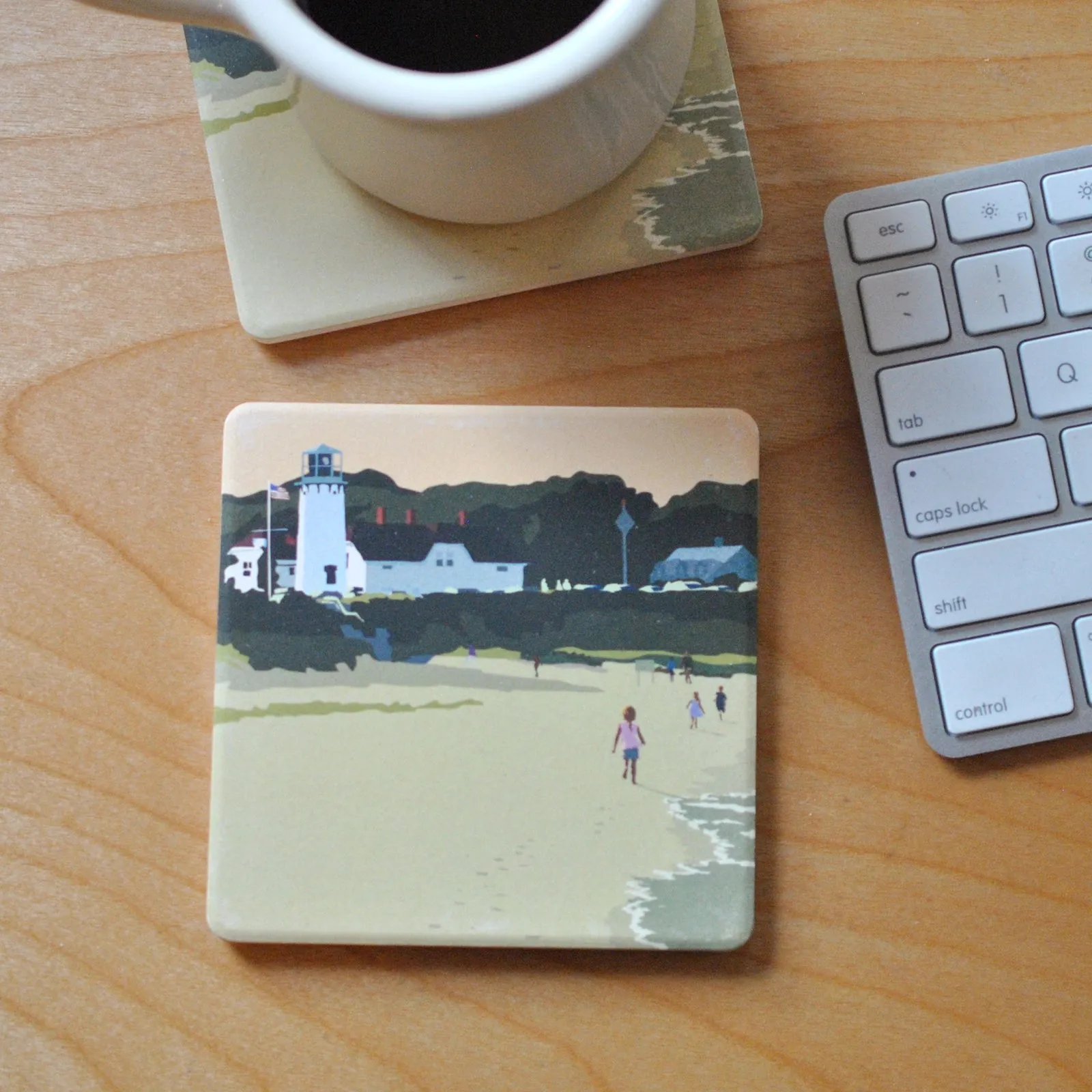Chatham Lighthouse Kids Art Drink Coaster - Massachusetts