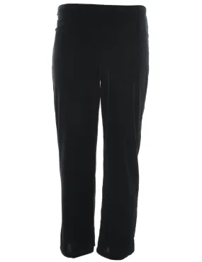 Classic Black Velvet Fabric Trousers - W28 L28