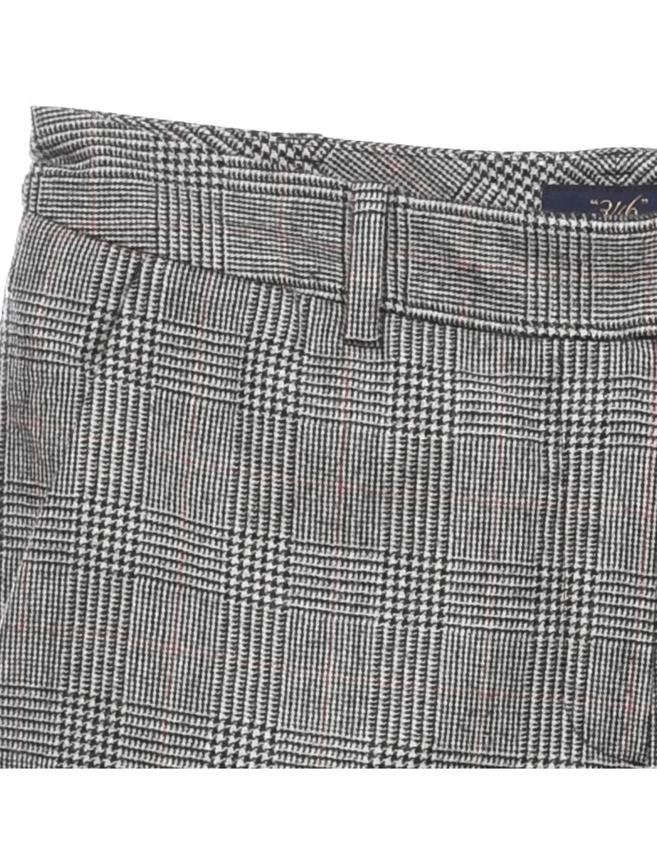 Dark Grey Dogtooth Trousers - W30 L31