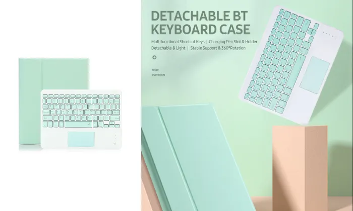 Detachable BT Keyboard Case with Touchpad Charging Pen