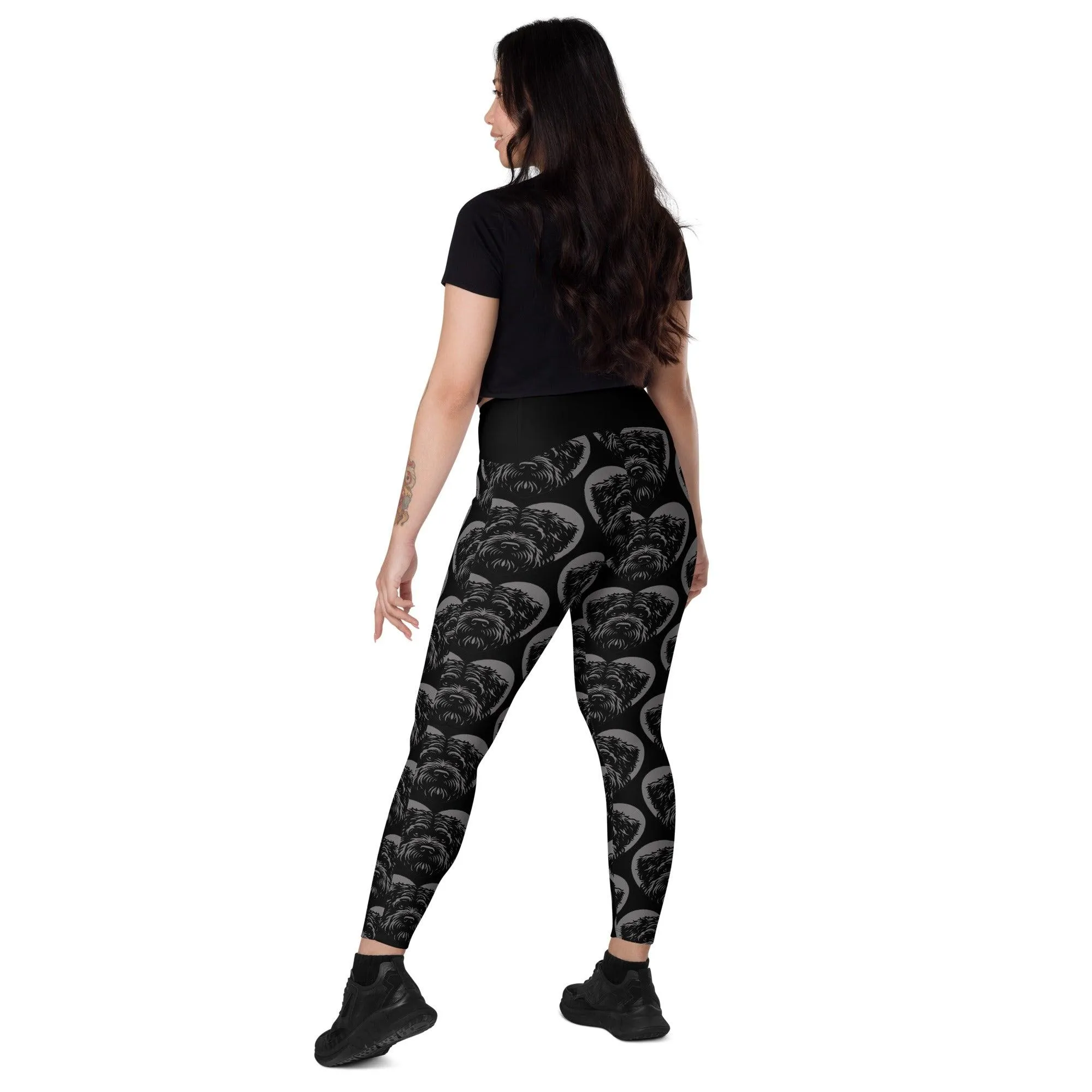 DOG BREED LEGGINGS with pockets - BOUVIER DES FLANDRES - HERTTAHOUND - grey
