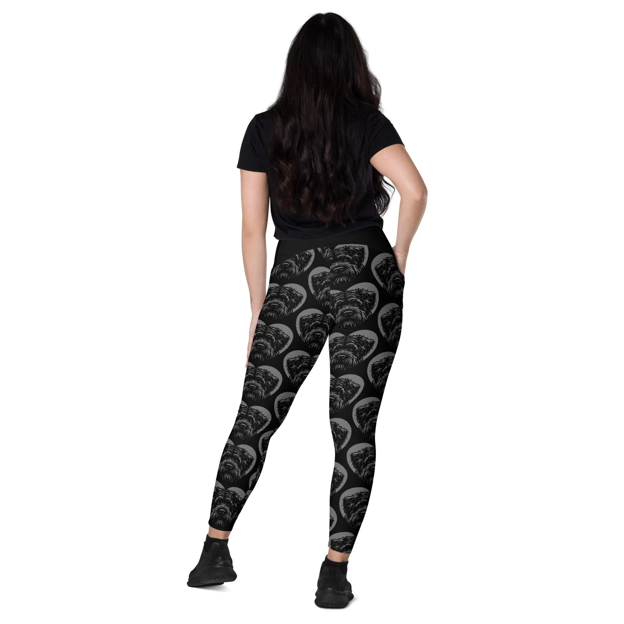DOG BREED LEGGINGS with pockets - BOUVIER DES FLANDRES - HERTTAHOUND - grey