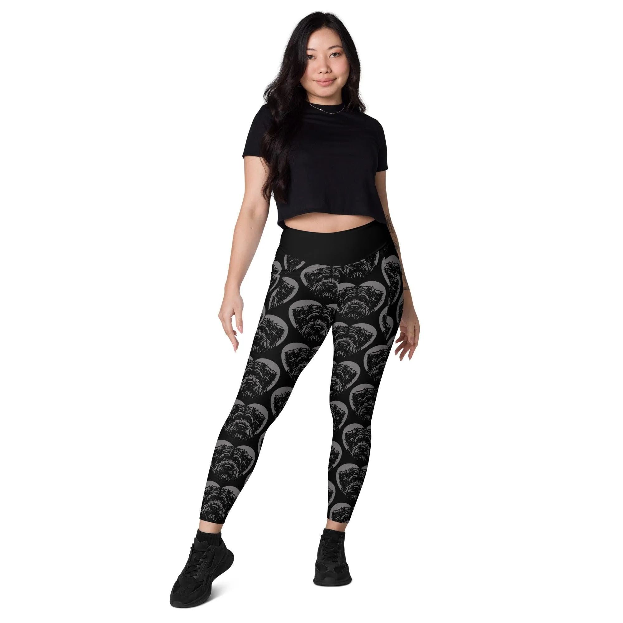 DOG BREED LEGGINGS with pockets - BOUVIER DES FLANDRES - HERTTAHOUND - grey