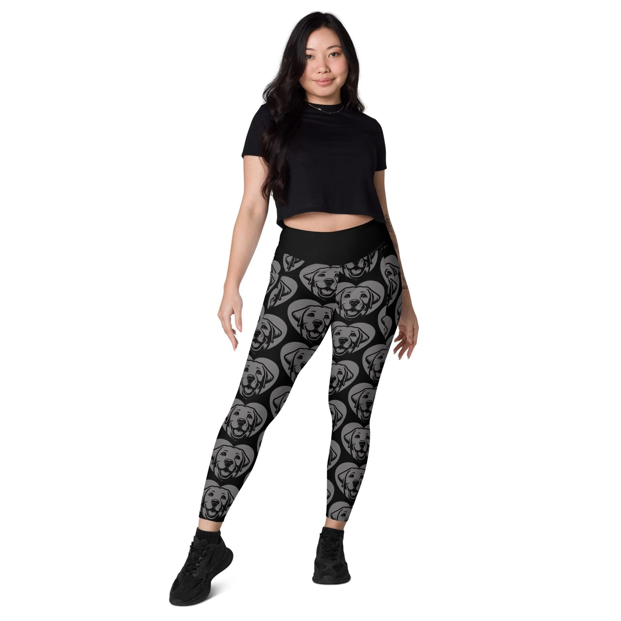 DOG BREED LEGGINGS with pockets - LABRADOR RETRIEVER - HERTTAHOUND - grey