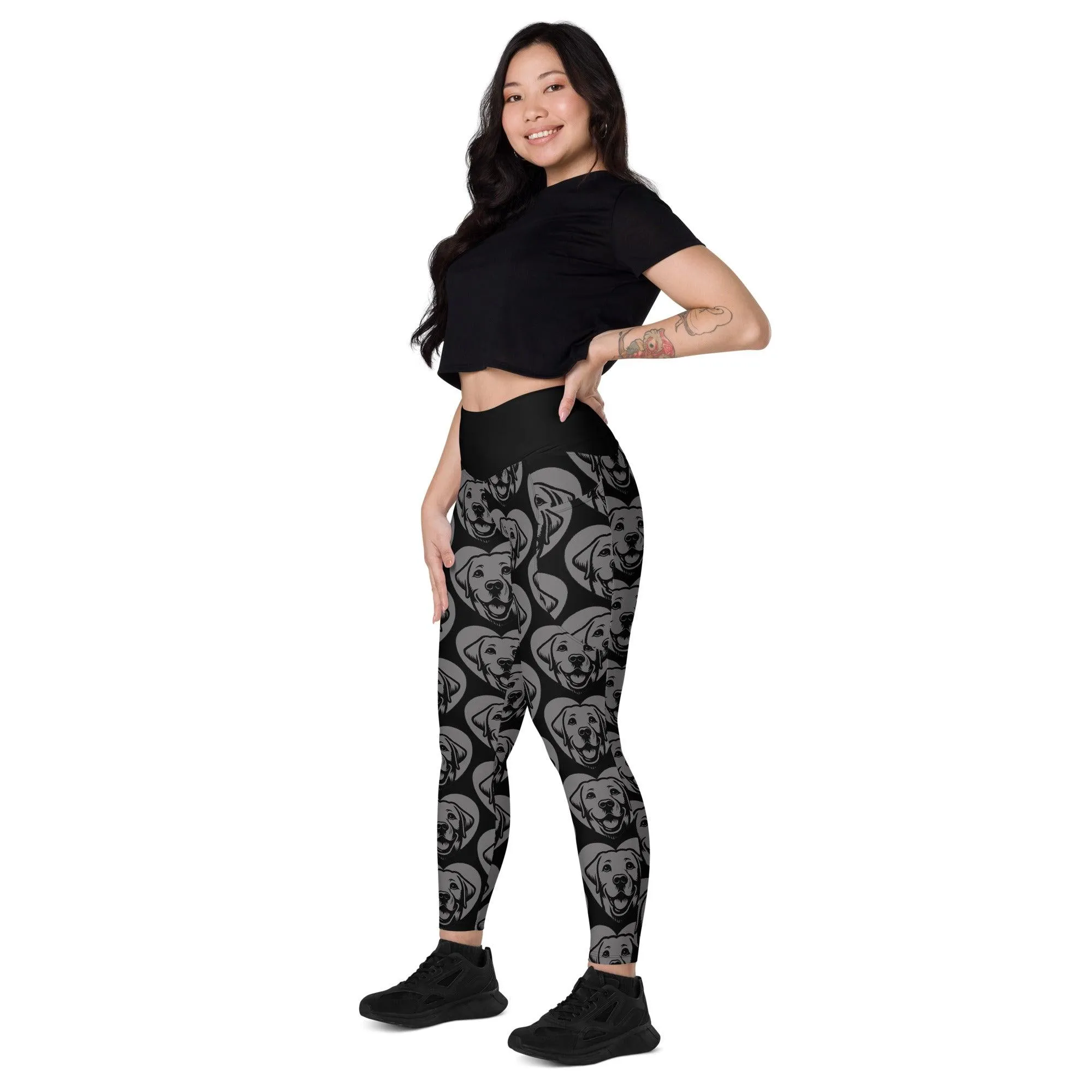 DOG BREED LEGGINGS with pockets - LABRADOR RETRIEVER - HERTTAHOUND - grey