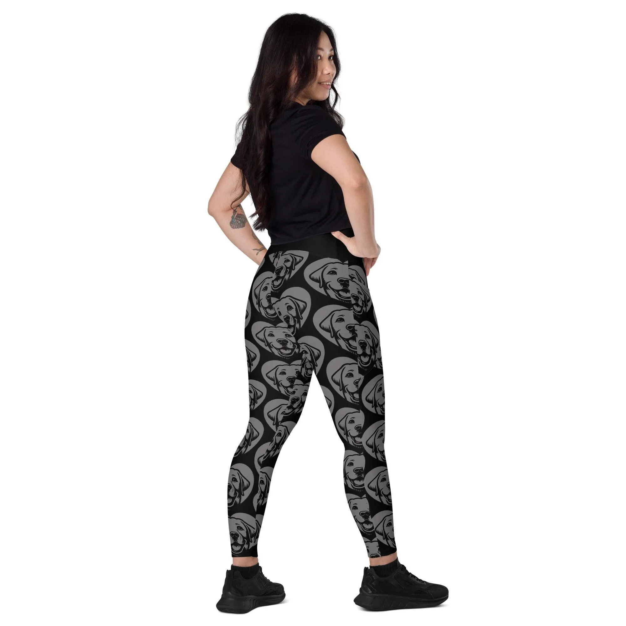 DOG BREED LEGGINGS with pockets - LABRADOR RETRIEVER - HERTTAHOUND - grey