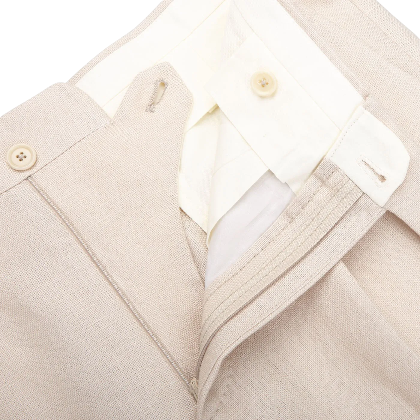 Dusty Beige Irish Linen Modello B Trousers