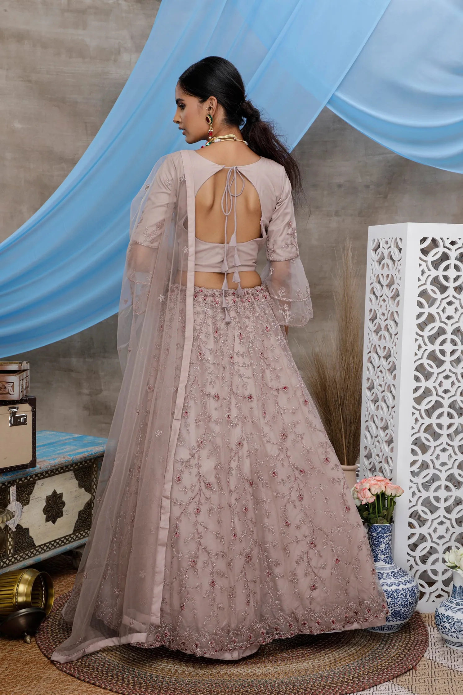 Dusty Purple Lehenga choli For women,wedding bridal wear lengha choli custom made party wear, Bollywood Style