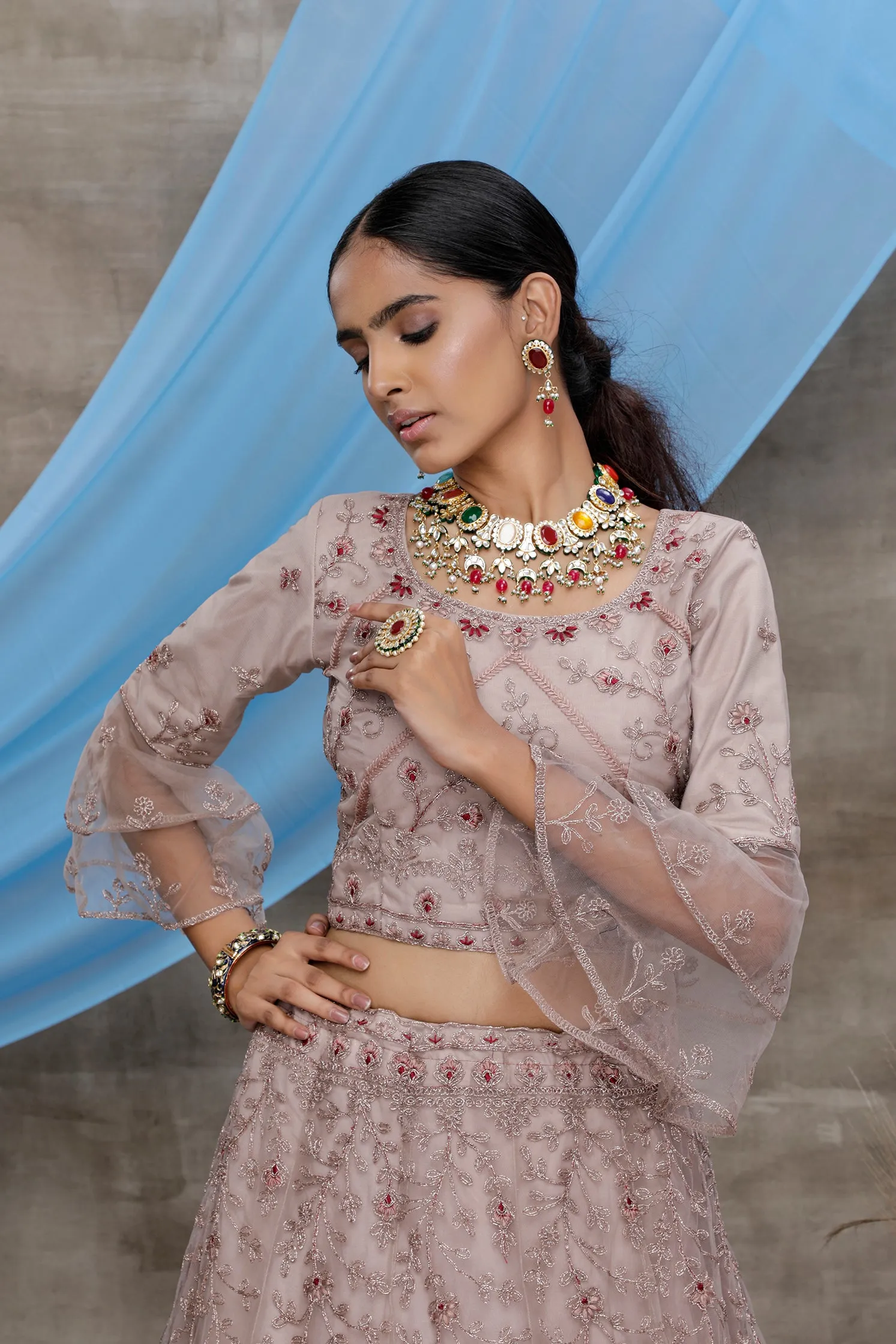 Dusty Purple Lehenga choli For women,wedding bridal wear lengha choli custom made party wear, Bollywood Style