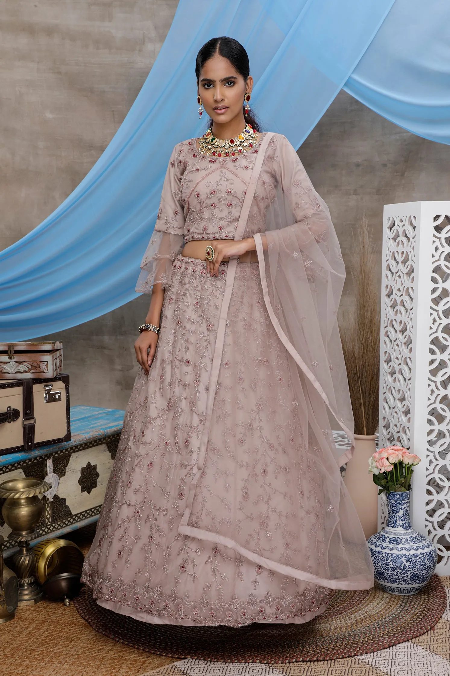 Dusty Purple Lehenga choli For women,wedding bridal wear lengha choli custom made party wear, Bollywood Style