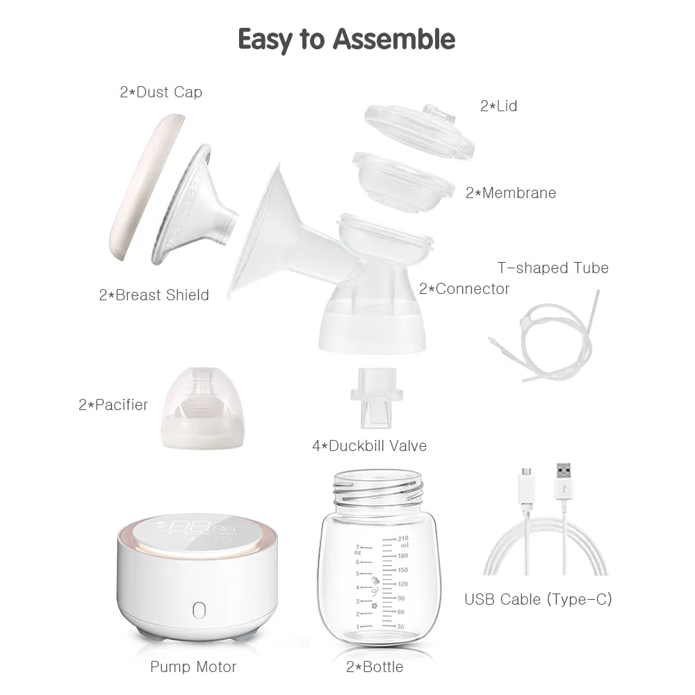 Electric Double Breast Pump with Night Light