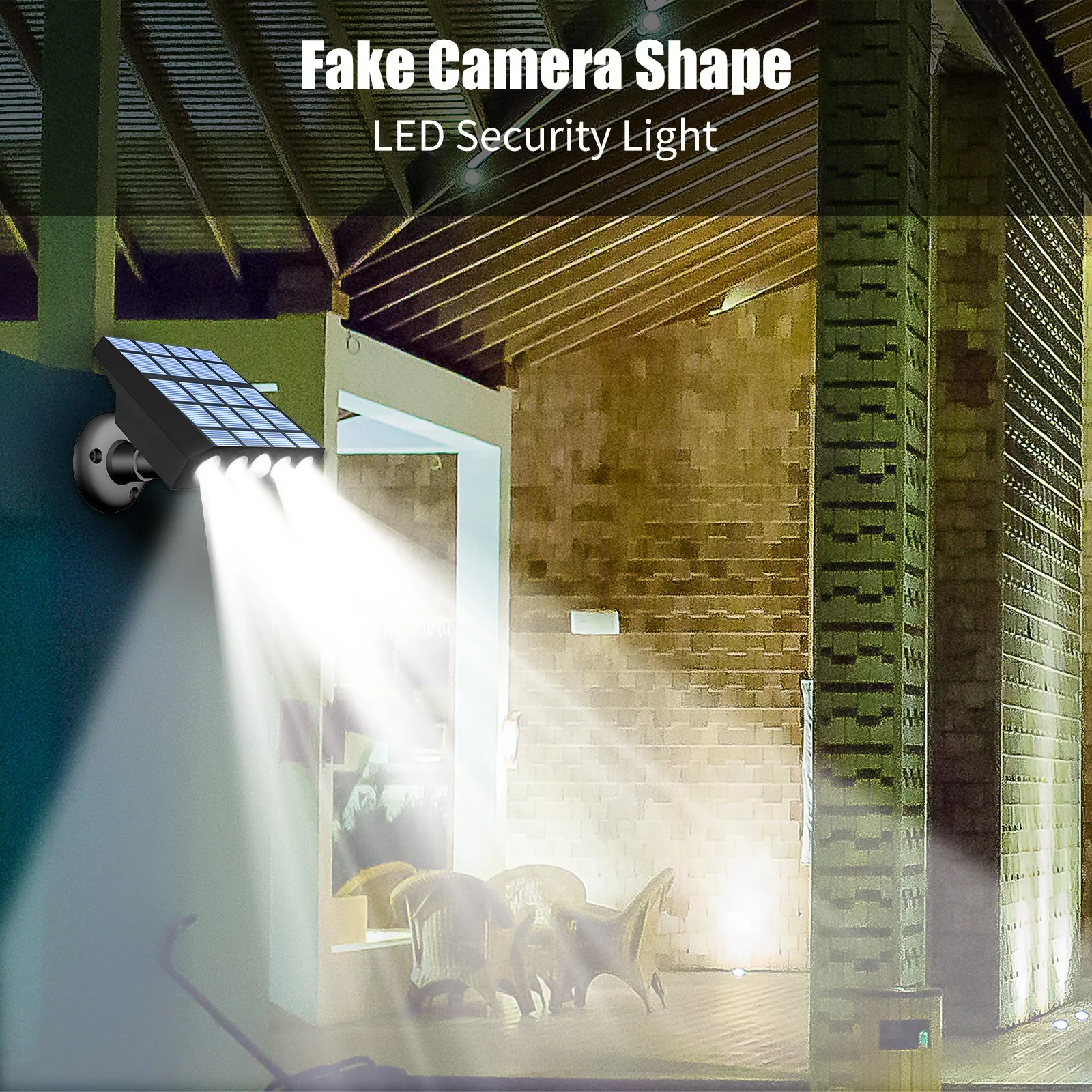Fake Security Camera Shape LED Security Light Solar Powered