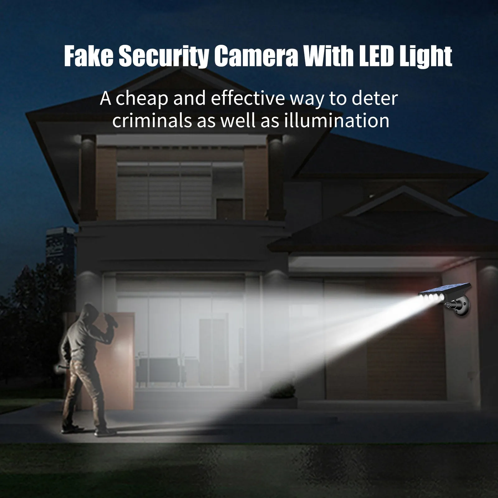 Fake Security Camera Shape LED Security Light Solar Powered