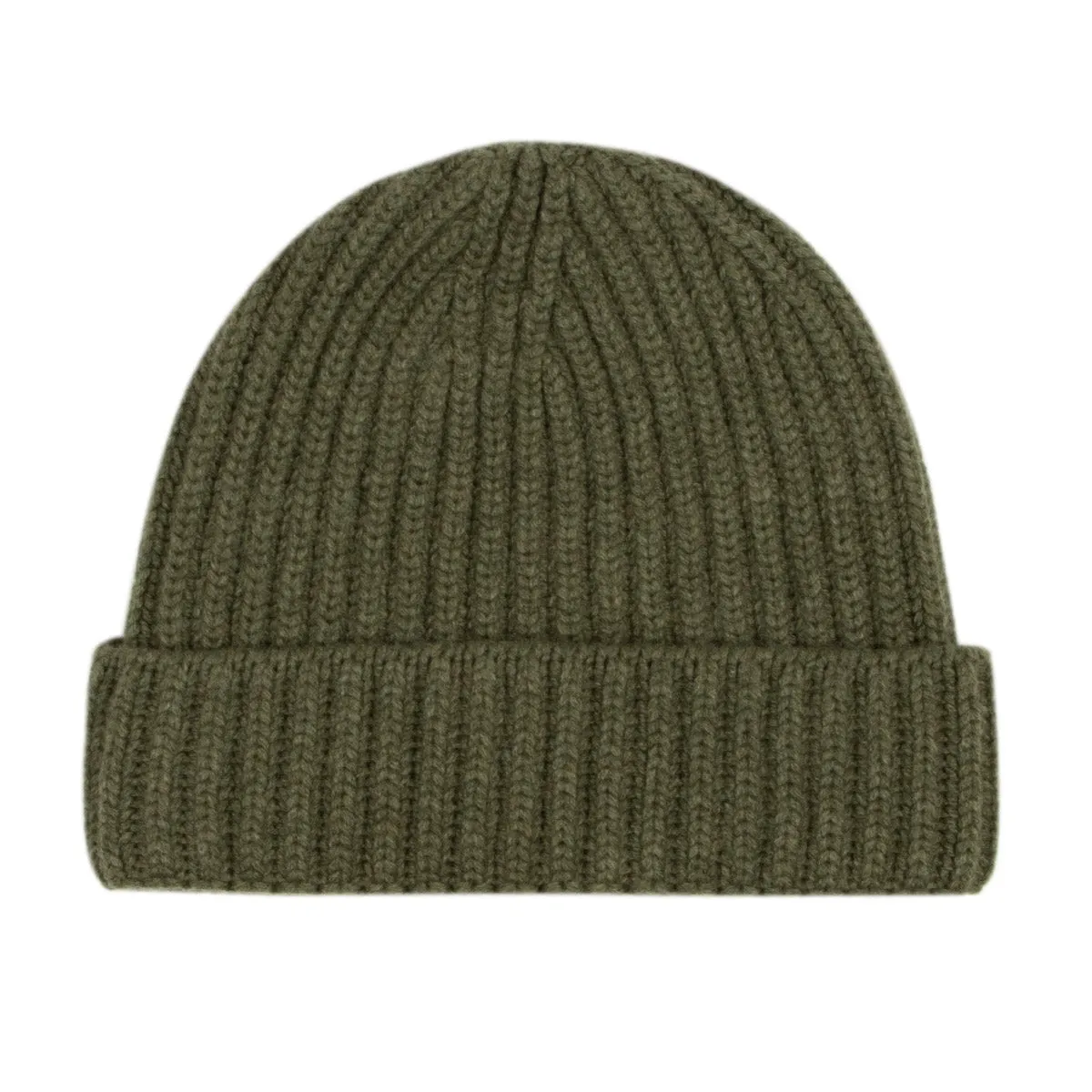 Fisherman Knit 8ply Cashmere Hat - Loden Mix