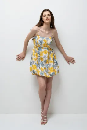 FLORA BUBBLE-HEM DRESS