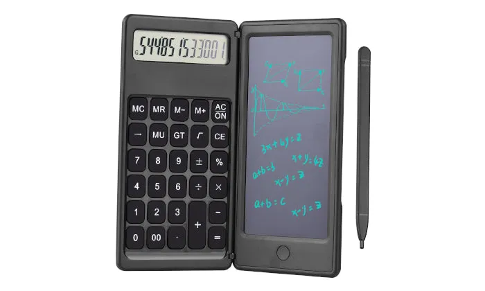 Foldable Calculator & 6 Inch LCD Writing Tablet