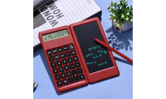 Foldable Calculator & 6 Inch LCD Writing Tablet