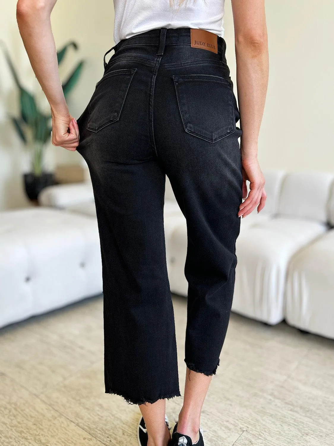 Full Size High Waist Button Fly Jeans